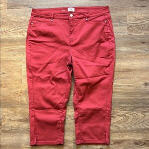 Women's Capris Jeans, Red Salmon (Size 20)